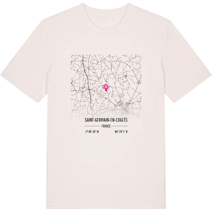 Saint-Germain-en-Coglès map t-shirt – t-shirt from PinShirt