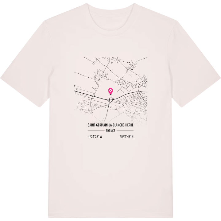 Saint-Germain-la-Blanche-Herbe map t-shirt – t-shirt from PinShirt