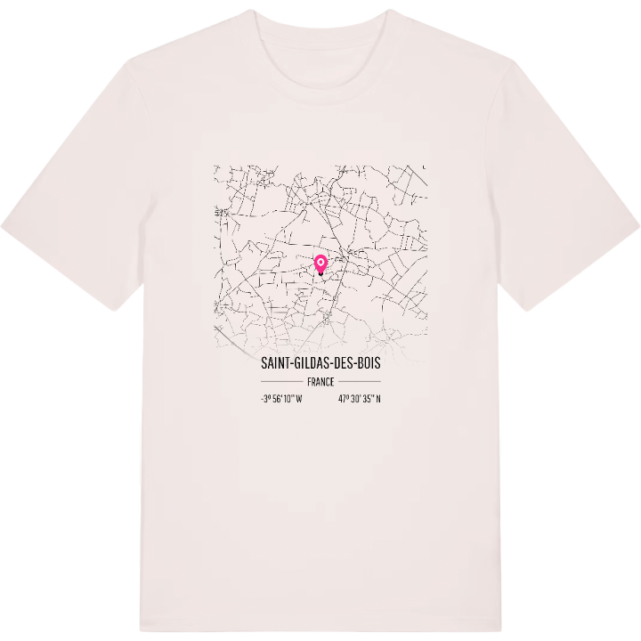 Saint-Gildas-des-Bois map t-shirt – t-shirt from PinShirt