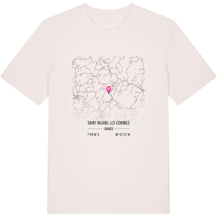 Saint-Hilaire-les-Courbes map t-shirt – t-shirt from PinShirt