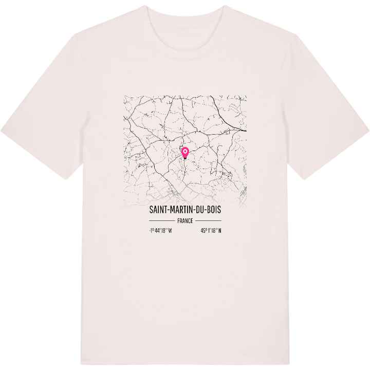 Saint-Martin-du-Bois map t-shirt – t-shirt from PinShirt