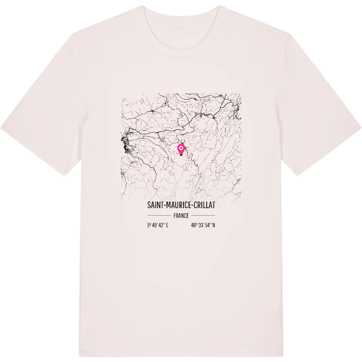 Saint-Maurice-Crillat map t-shirt – t-shirt from PinShirt
