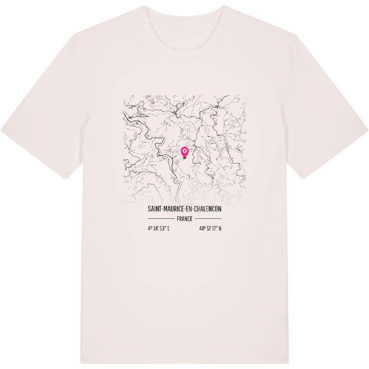 Saint-Maurice-en-Chalencon map t-shirt – t-shirt from PinShirt