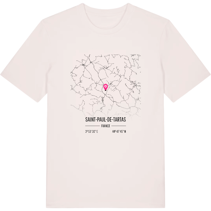 Saint-Paul-de-Tartas map t-shirt – t-shirt from PinShirt