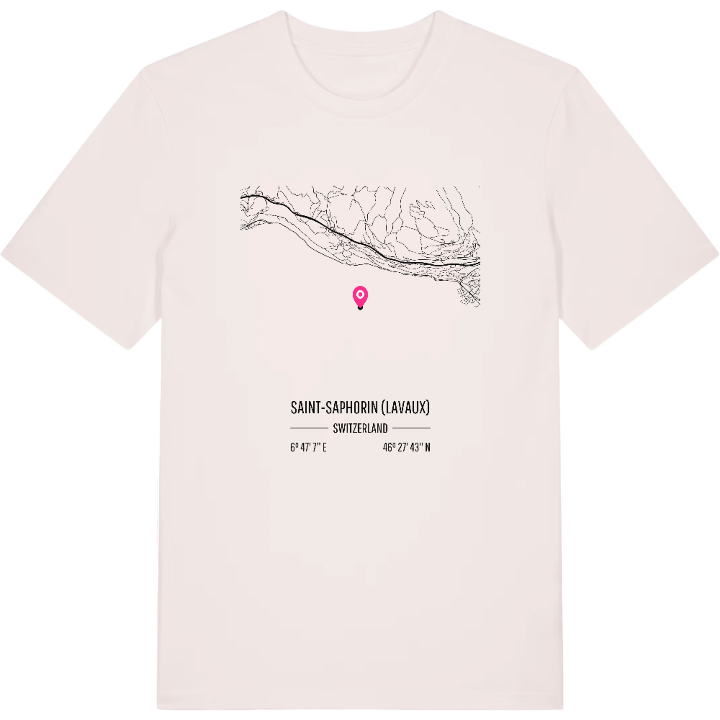Saint-Saphorin (Lavaux) map t-shirt – t-shirt from PinShirt