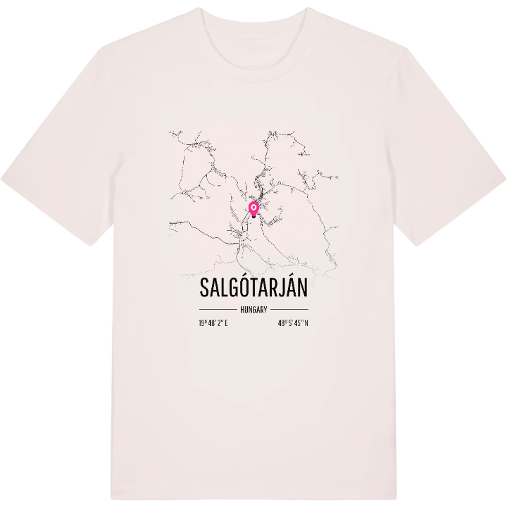 Salgótarján map t-shirt – t-shirt from PinShirt