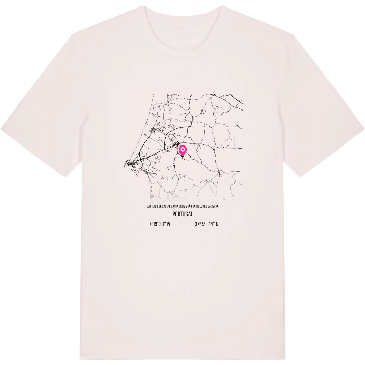 Santiago do Cacém, Santa Cruz e São Bartolomeu da Serra map t-shirt – t-shirt from PinShirt