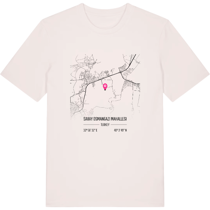 Saray Osmangazi Mahallesi map t-shirt – t-shirt from PinShirt
