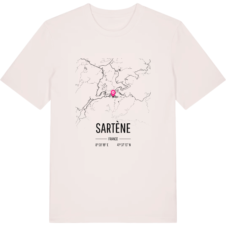 Sartène map t-shirt – t-shirt from PinShirt