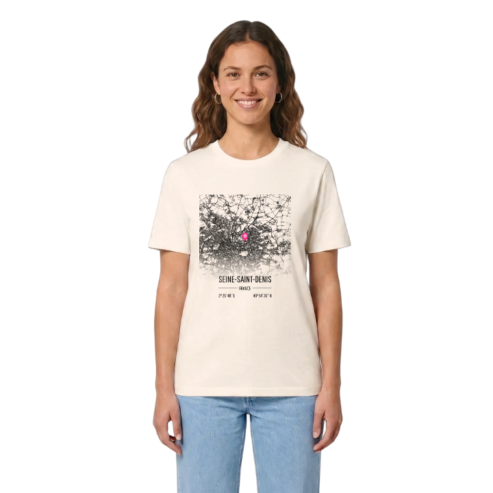 Seine-Saint-Denis map t-shirt – t-shirt from PinShirt