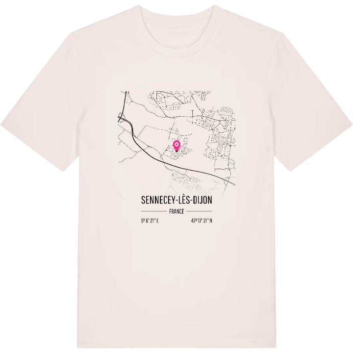 Sennecey-lès-Dijon map t-shirt – t-shirt from PinShirt