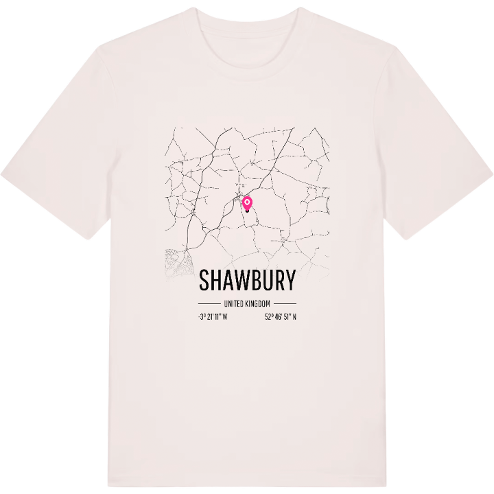 Shawbury map t-shirt – t-shirt from PinShirt