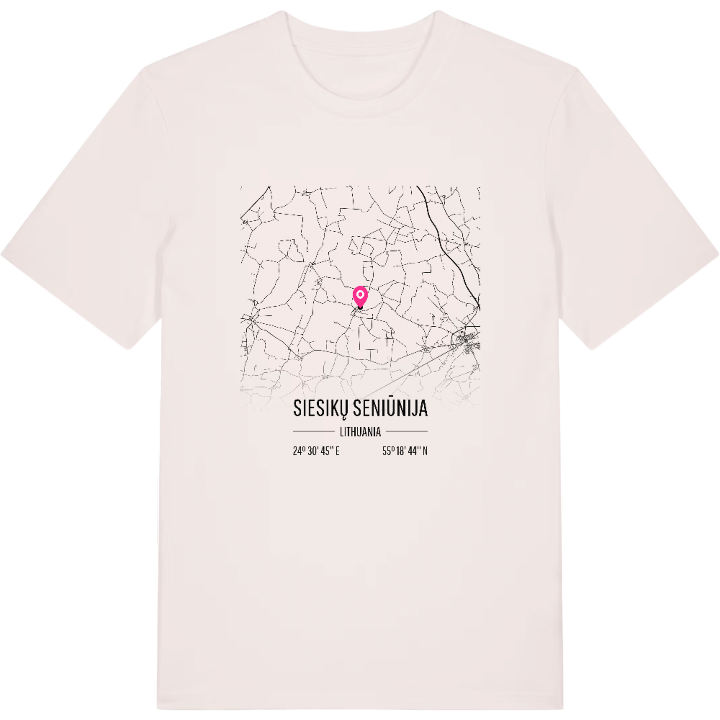 Siesikų seniūnija map t-shirt – t-shirt from PinShirt