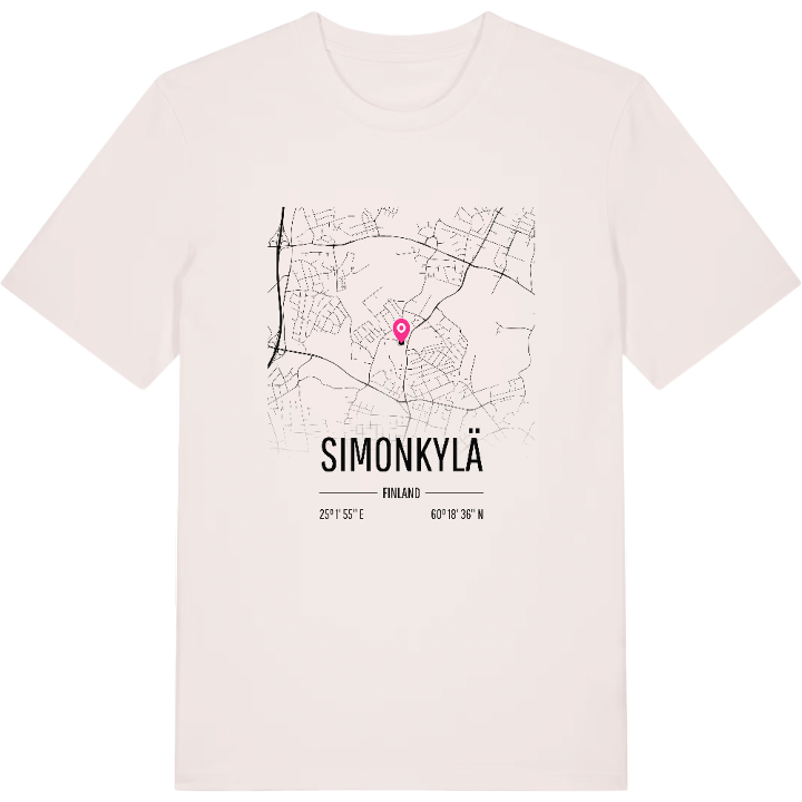 Simonkylä map t-shirt – t-shirt from PinShirt