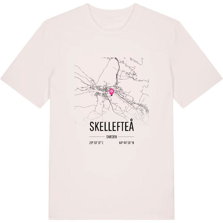Skellefteå map t-shirt – t-shirt from PinShirt