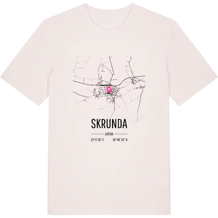 Skrunda map t-shirt – t-shirt from PinShirt