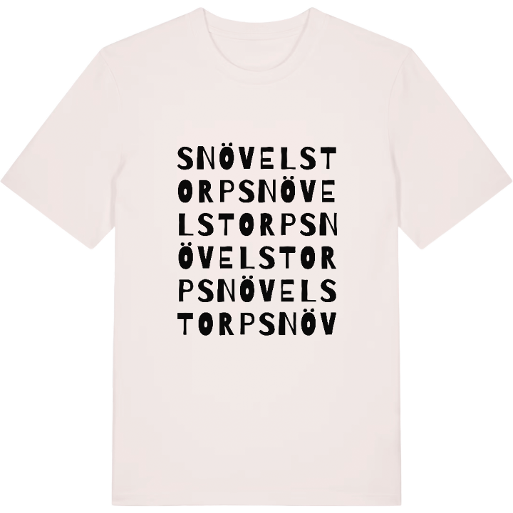 Snövelstorp wordplay t-shirt – t-shirt from PinShirt