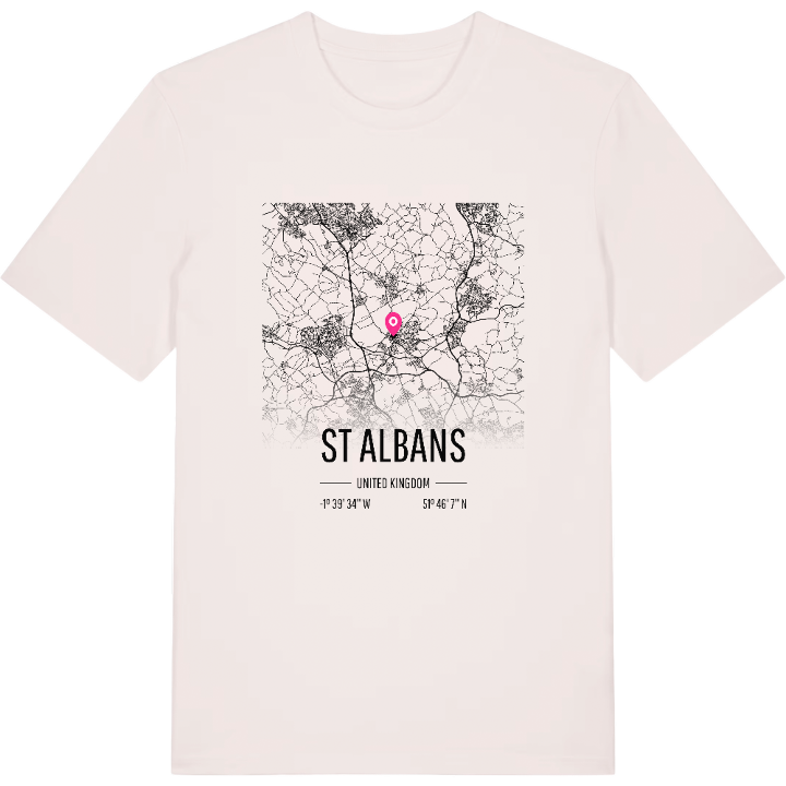 St Albans map t-shirt – t-shirt from PinShirt