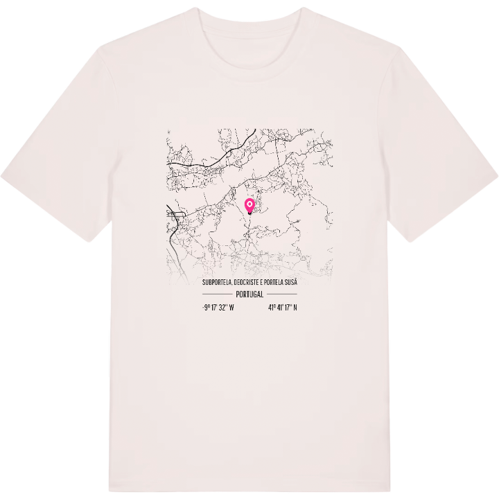 Subportela, Deocriste e Portela Susã map t-shirt – t-shirt from PinShirt