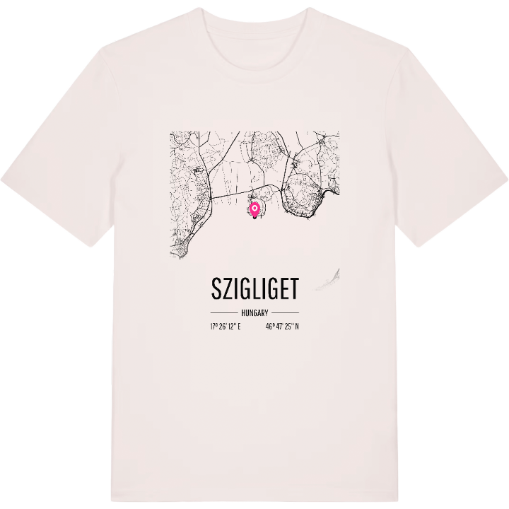 Szigliget map t-shirt – t-shirt from PinShirt