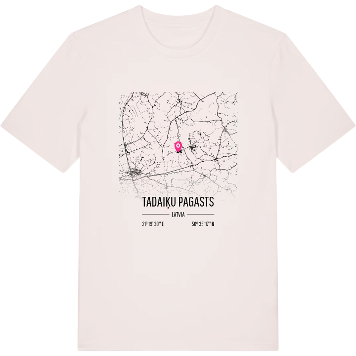 Tadaiķu pagasts map t-shirt – t-shirt from PinShirt