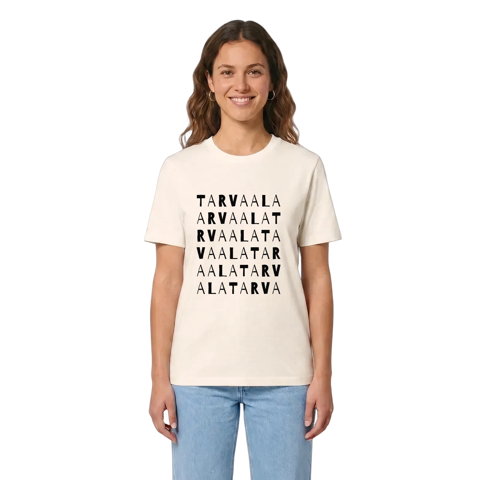 Tarvaala ordlek t-shirt – Vintage White, in context