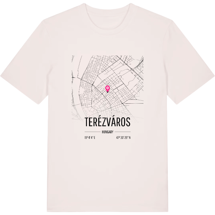 Terézváros map t-shirt – t-shirt from PinShirt
