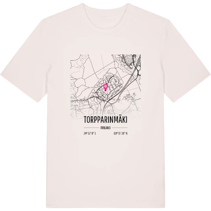 Torpparinmäki map t-shirt – t-shirt from PinShirt