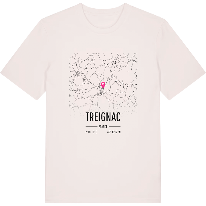 Treignac map t-shirt – t-shirt from PinShirt