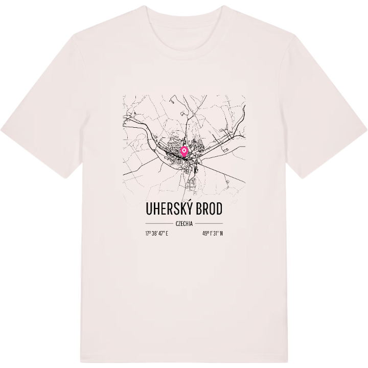 Uherský Brod map t-shirt – t-shirt from PinShirt