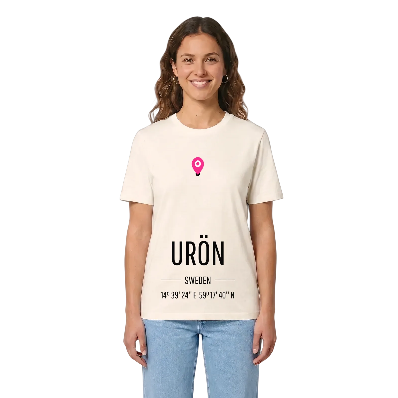 Urön karta t-shirt – Vintage White, in context