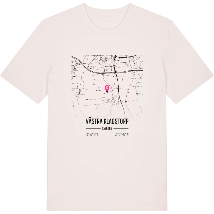 Västra Klagstorp map t-shirt – t-shirt from PinShirt