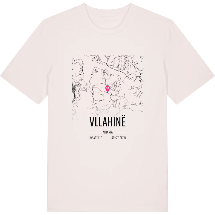 Vllahinë map t-shirt – t-shirt from PinShirt