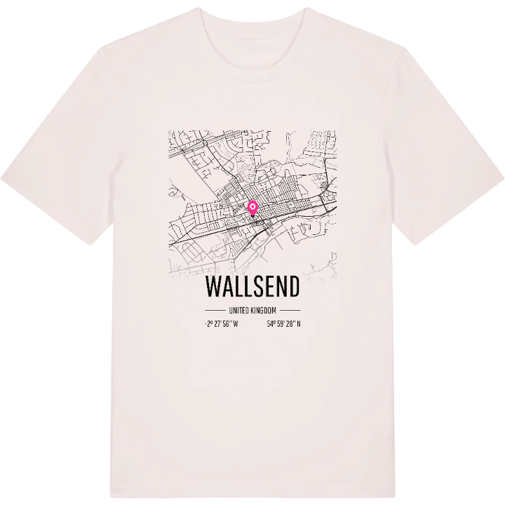 Wallsend map t-shirt – t-shirt from PinShirt