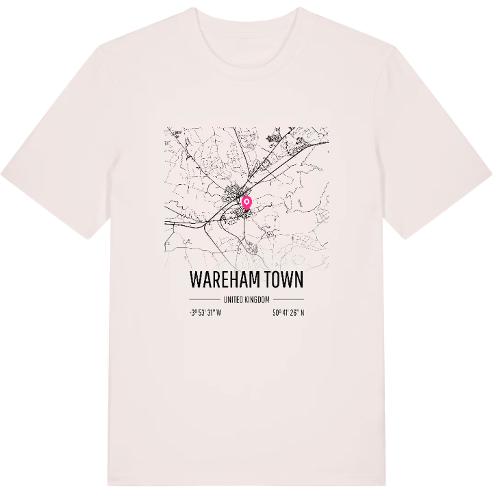 Wareham Town map t-shirt – t-shirt from PinShirt