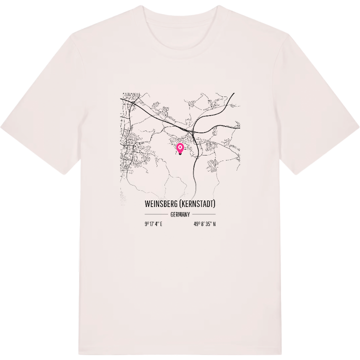 Weinsberg (Kernstadt) map t-shirt – t-shirt from PinShirt