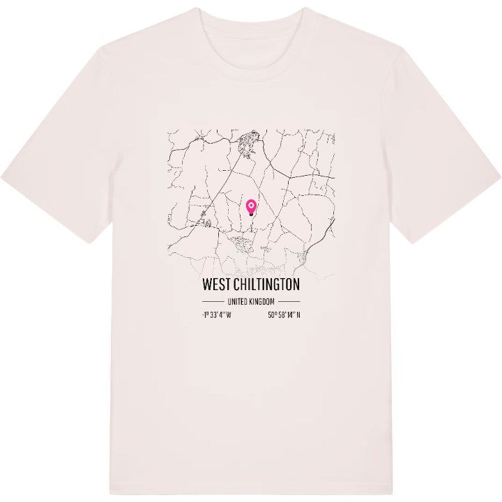 West Chiltington map t-shirt – t-shirt from PinShirt