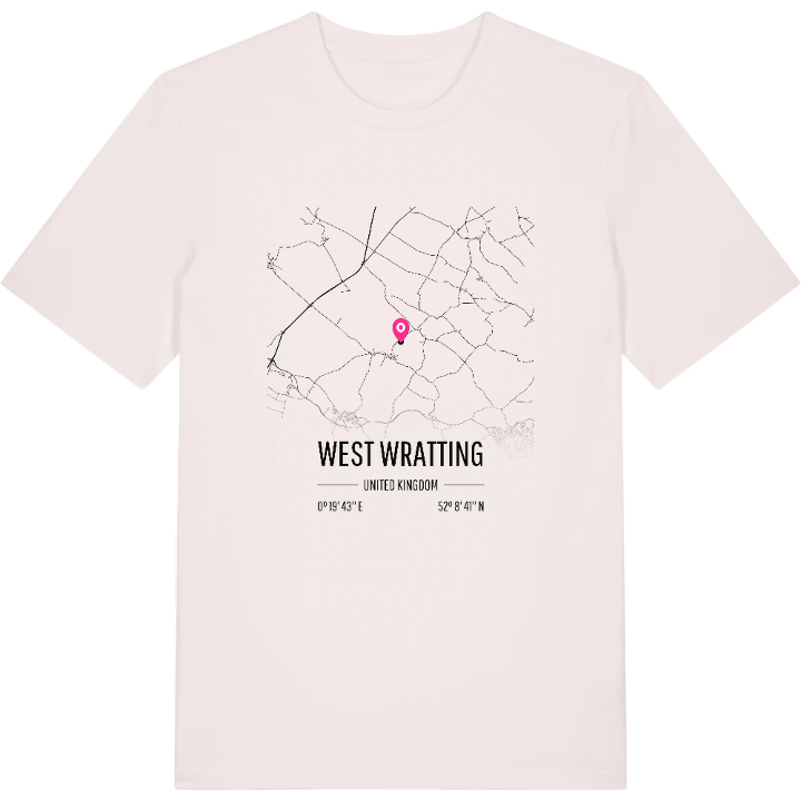 West Wratting map t-shirt – t-shirt from PinShirt