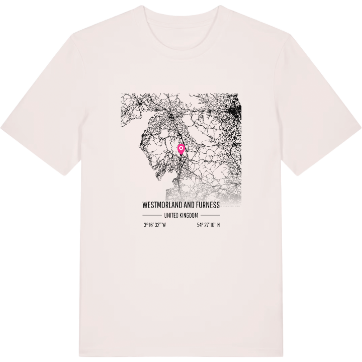 Westmorland and Furness map t-shirt – t-shirt from PinShirt