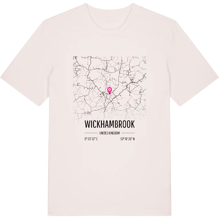 Wickhambrook map t-shirt – t-shirt from PinShirt
