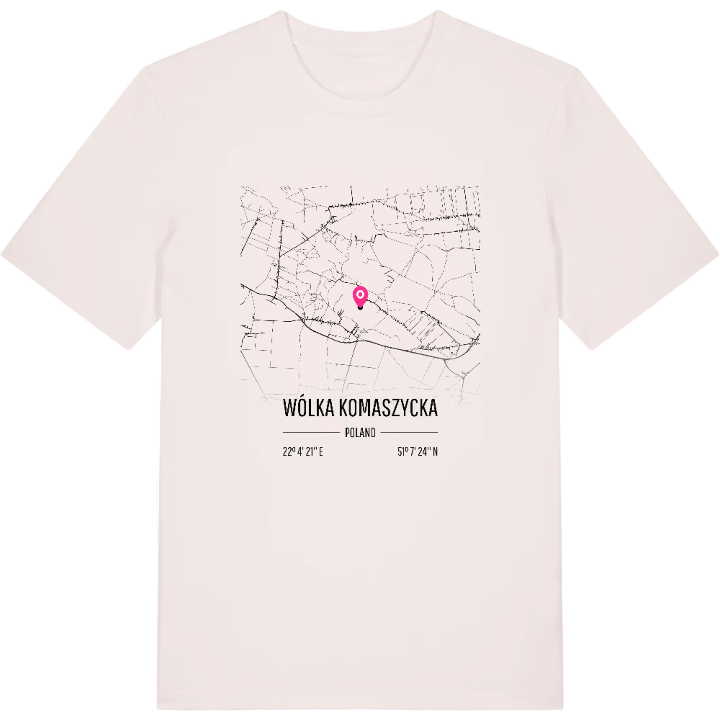 Wólka Komaszycka map t-shirt – t-shirt from PinShirt