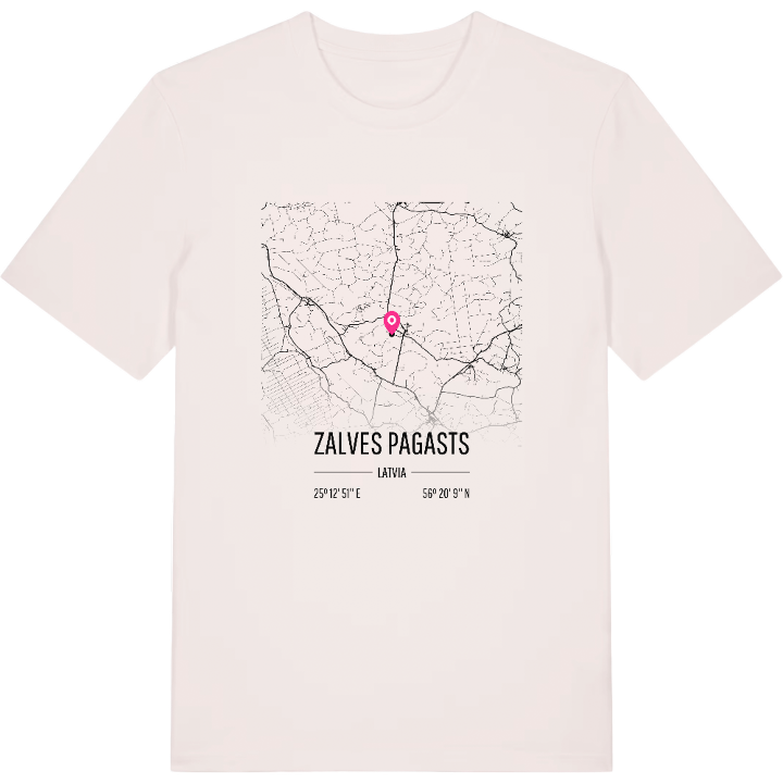 Zalves pagasts map t-shirt – t-shirt from PinShirt