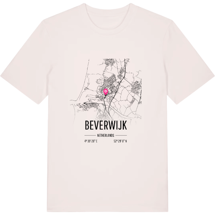 Beverwijk kartta -t-paita – t-paita, PinShirt