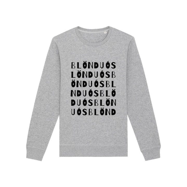 Blönduós sanaleikki -collegepaita – collegepaita, PinShirt