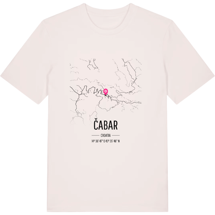 Čabar kartta -t-paita – t-paita, PinShirt