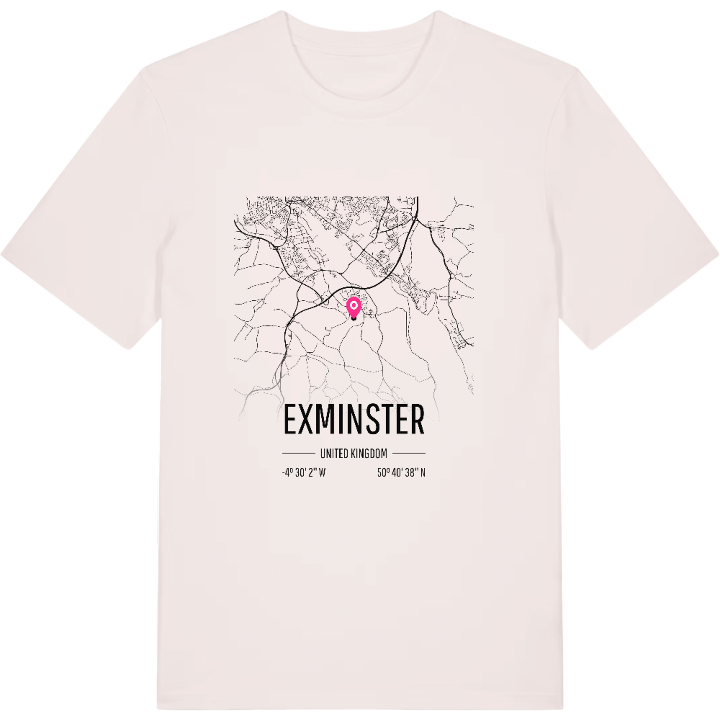 Exminster kartta -t-paita – t-paita, PinShirt
