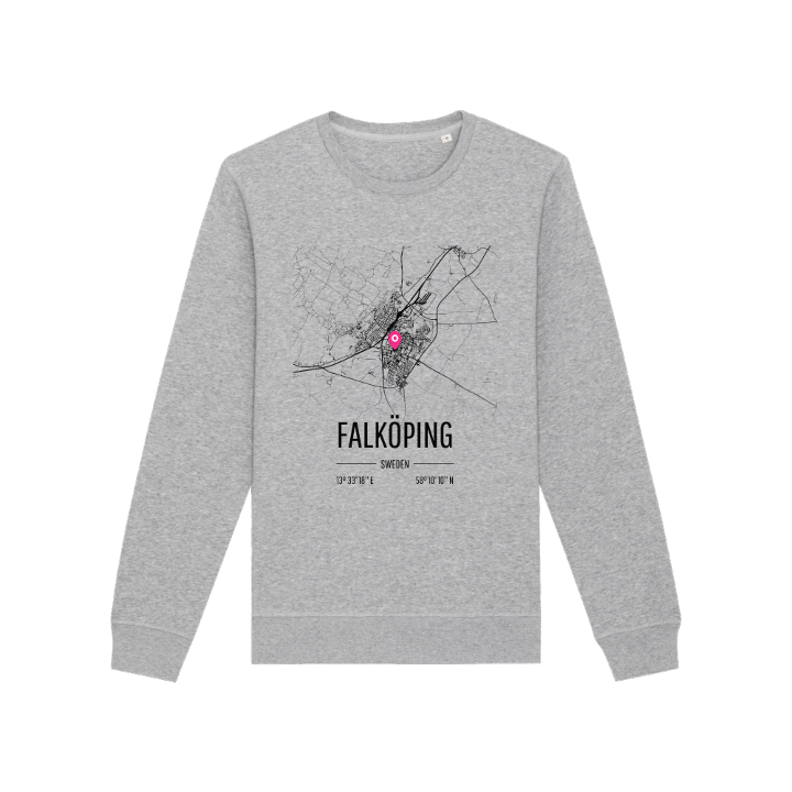 Falköping kartta -collegepaita – collegepaita, PinShirt