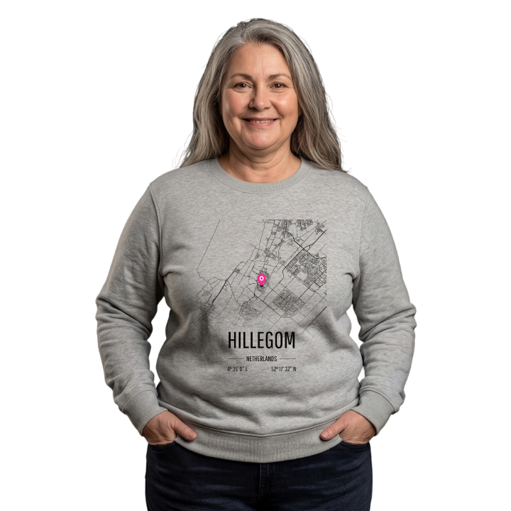 Hillegom kartta -collegepaita – collegepaita, PinShirt