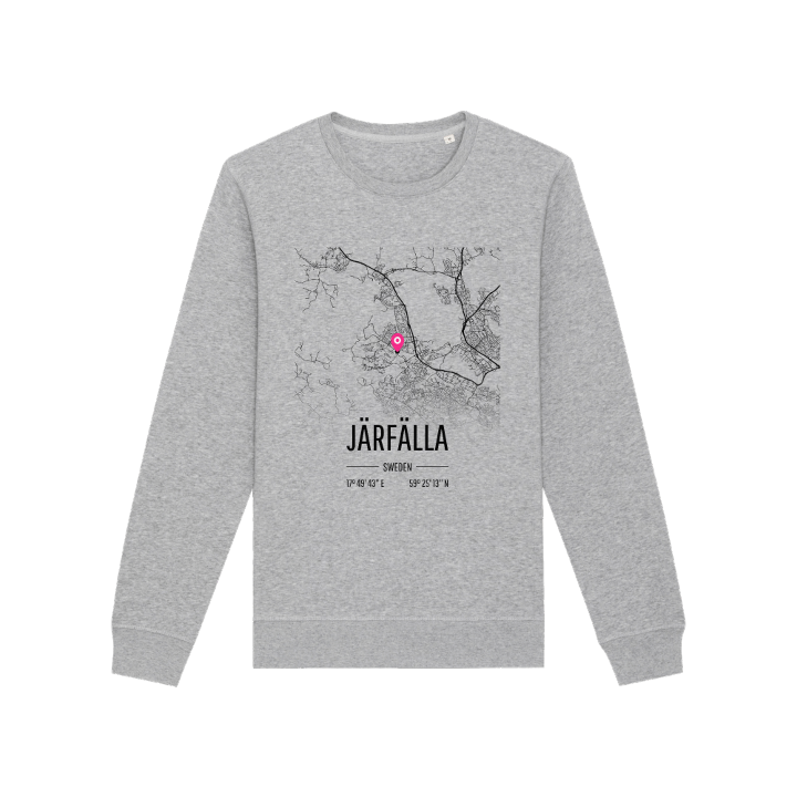 Järfälla kartta -collegepaita – collegepaita, PinShirt