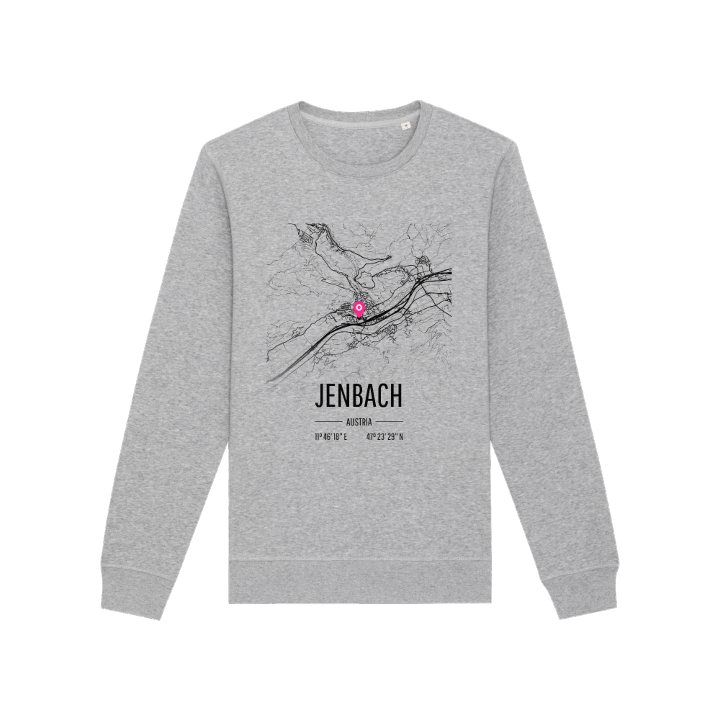 Jenbach kartta -collegepaita – collegepaita, PinShirt